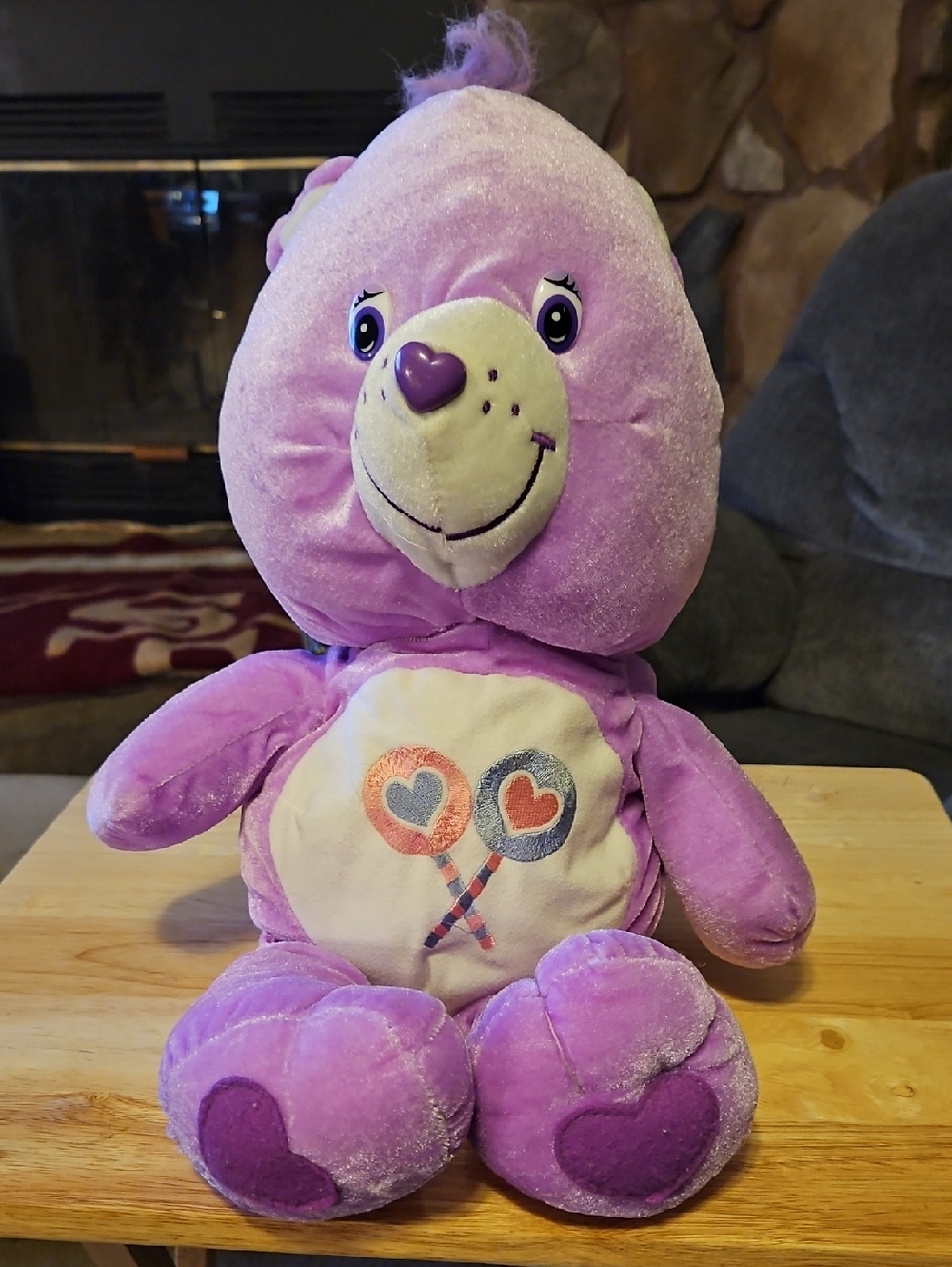 Care Bears Purple Heart Lollipop Belly Plush - 21 Inch Copyright 2003